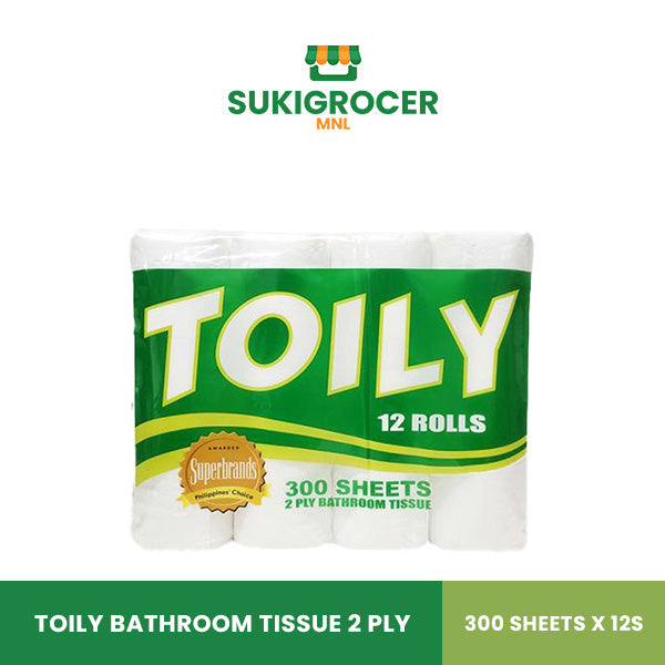 Toily Bathroom Tissue 2 Ply 300 Sheets x 12s