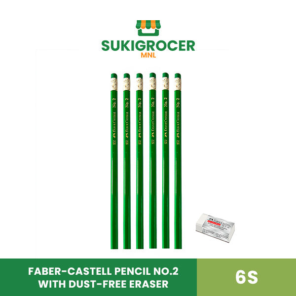 Faber-Castell Pencil No.2 with Dust-Free Eraser 6s
