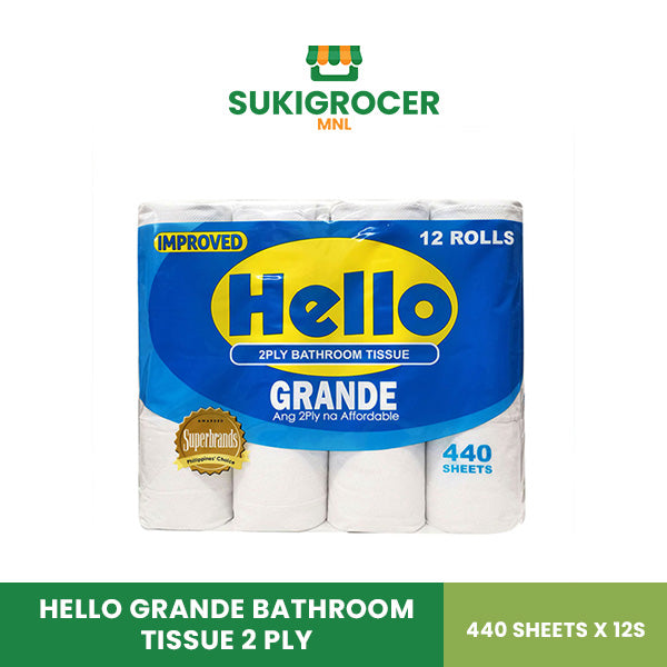 Hello Grande Bathroom Tissue 2 Ply 440 Sheets x 12s