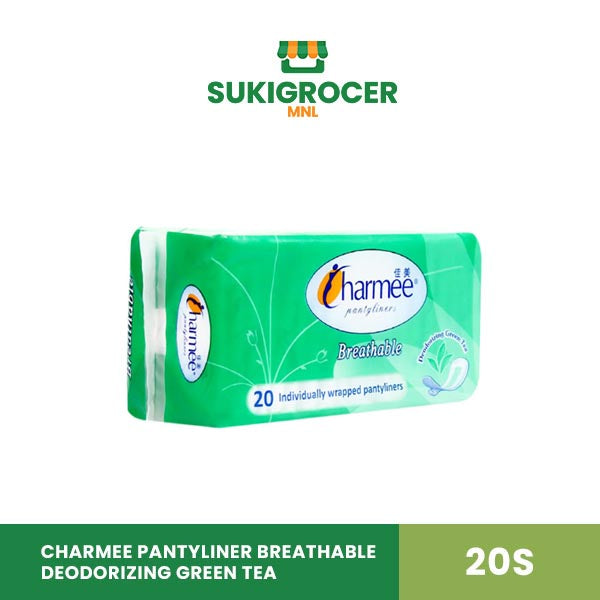 Charmee Pantyliner Breathable Deodorizing Green Tea 20s