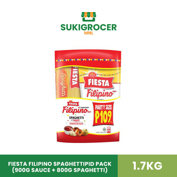 Fiesta Filipino Spaghettipid Pack (900G Sauce + 800G Spaghetti)