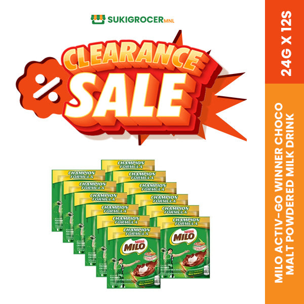 [CLEARANCE SALE] Milo Activ-Go Winner Choco Malt Powdered Milk Drink 24G x 12s [Expiration: August 31, 2024]